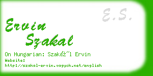 ervin szakal business card